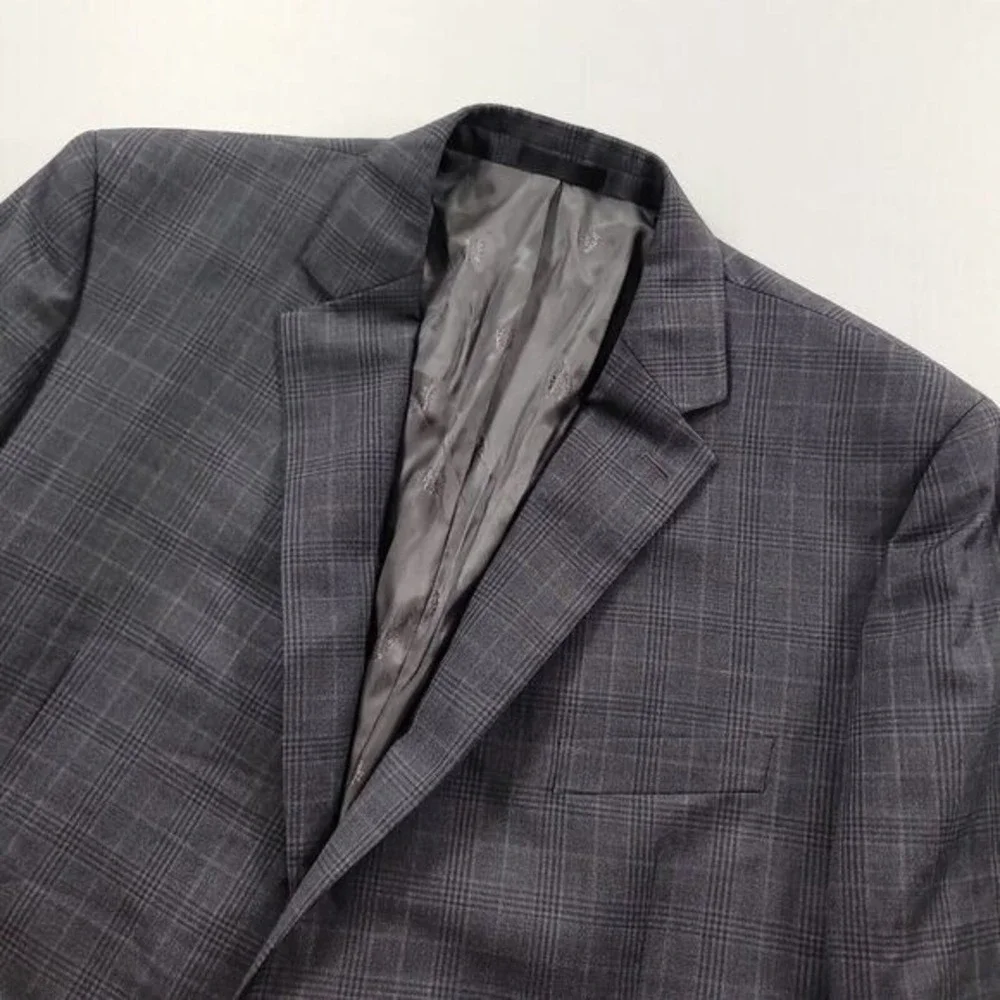 LRL Ralph Lauren Sport Coat Mens 50R Charcoal Plaid Classic‎ Blazer $295 NEW